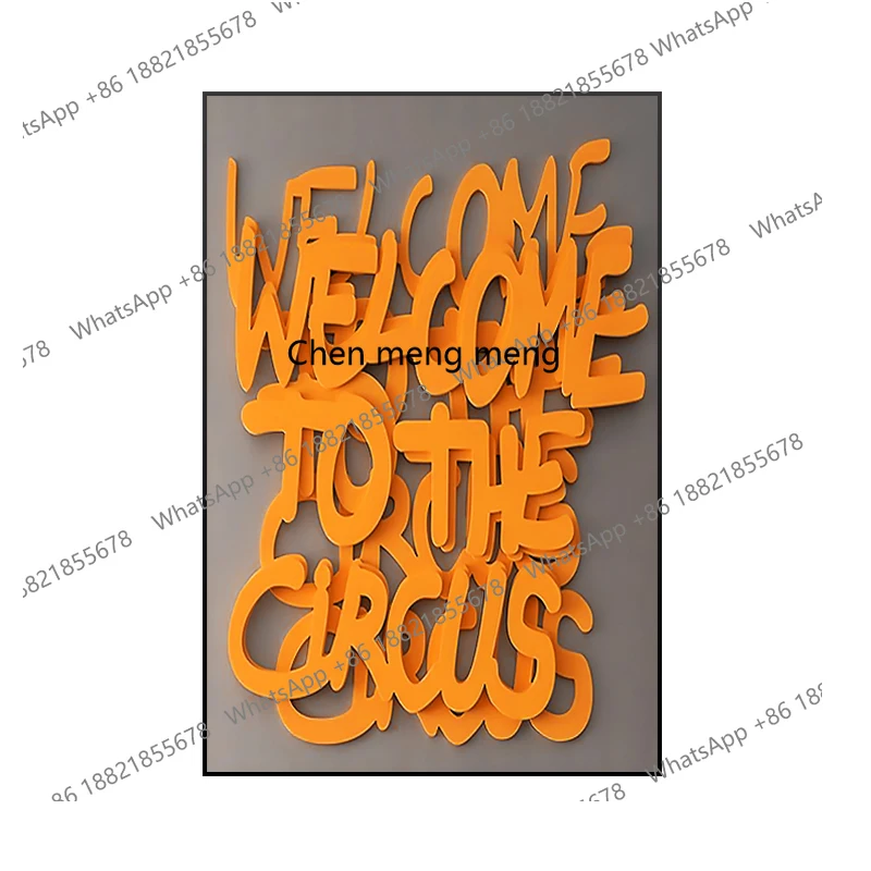 

Alphabet art hanging painting modern light luxury decorative painting living room background wall three-dimensional painting