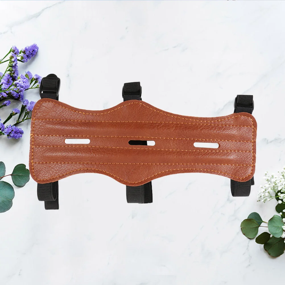 

Archery Arm Guard Cow Adjustable Triple Buckle Strap Protective Gear For Forearm Protection Lightweight Breathable