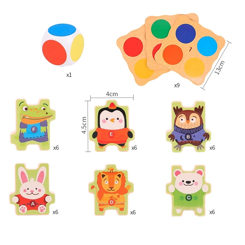 子供のためのカラフルな木製スタッキングバランスゲーム,タンブルタワー,ビルディングブロック,教育玩具,動物