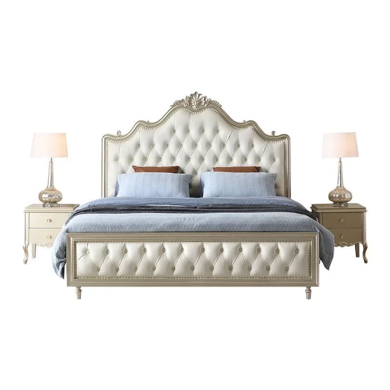 CX American solid wood bed 1.8 meters master bedroom modern simple soft bag big bed high-end bedroom princess bed