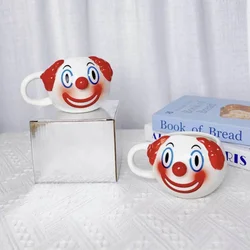 Clown Shaped Ceramic Coffee Mug With Handle Cute Funny Joker Porcelain Milk Tea Breakfast Cup 480ML