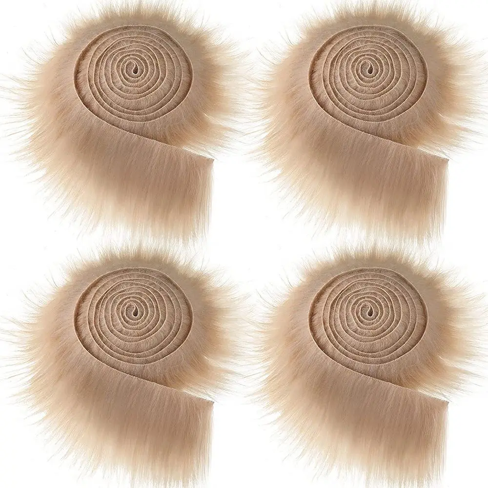 Multicolor Long Plush Fur Trim Fabric Roll
