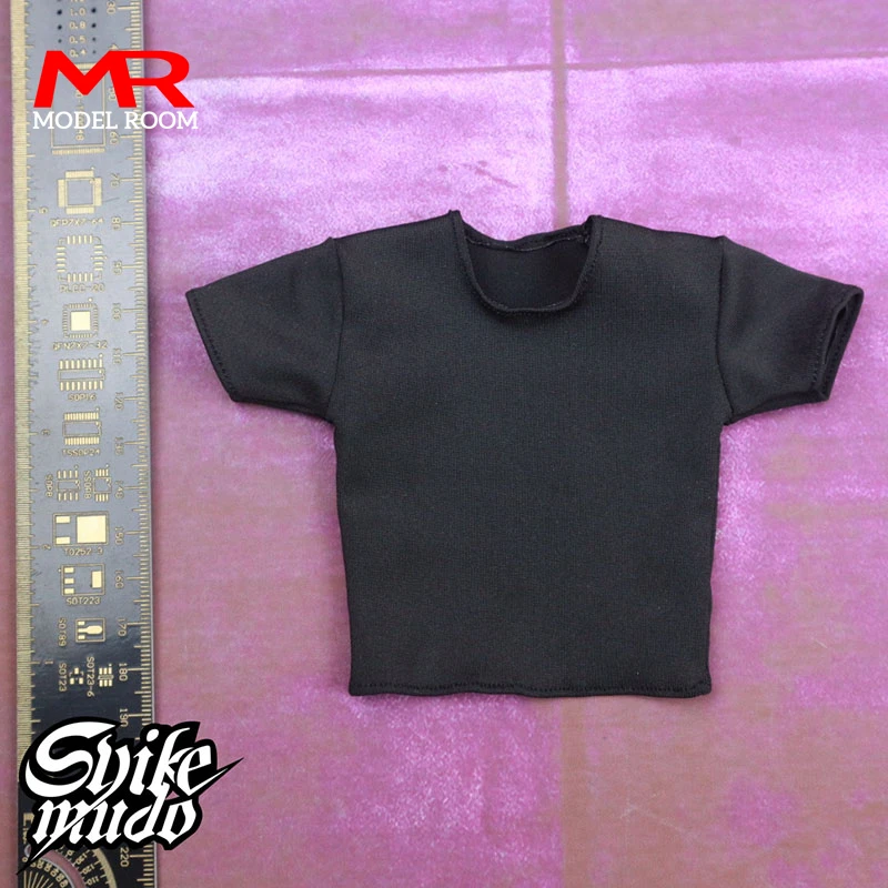 1/6 Scale Male Skinny T-shirt Solid Color Clothes Model Fit 12'' AT030 Strong Muscle Body Soldier Action Figure Dolls