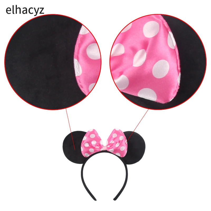 Mausohren-Stirnband für Erwachsene und Kinder, Mädchen-Geburtstagsparty, Pailletten-Punkte-Schleifen, Accessoires, Kinder-Kopfbedeckung, Party-Haarband – Detail 4