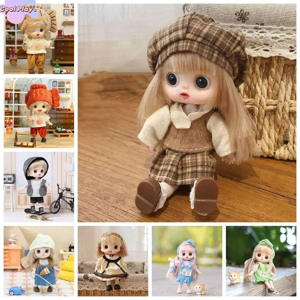 

Movable Joints Ob11 Doll with Clothes Adjustable 14CM Obitsu 11 Clothes Dolls Mini Kawaii Obitsu Clothes Doll Baby