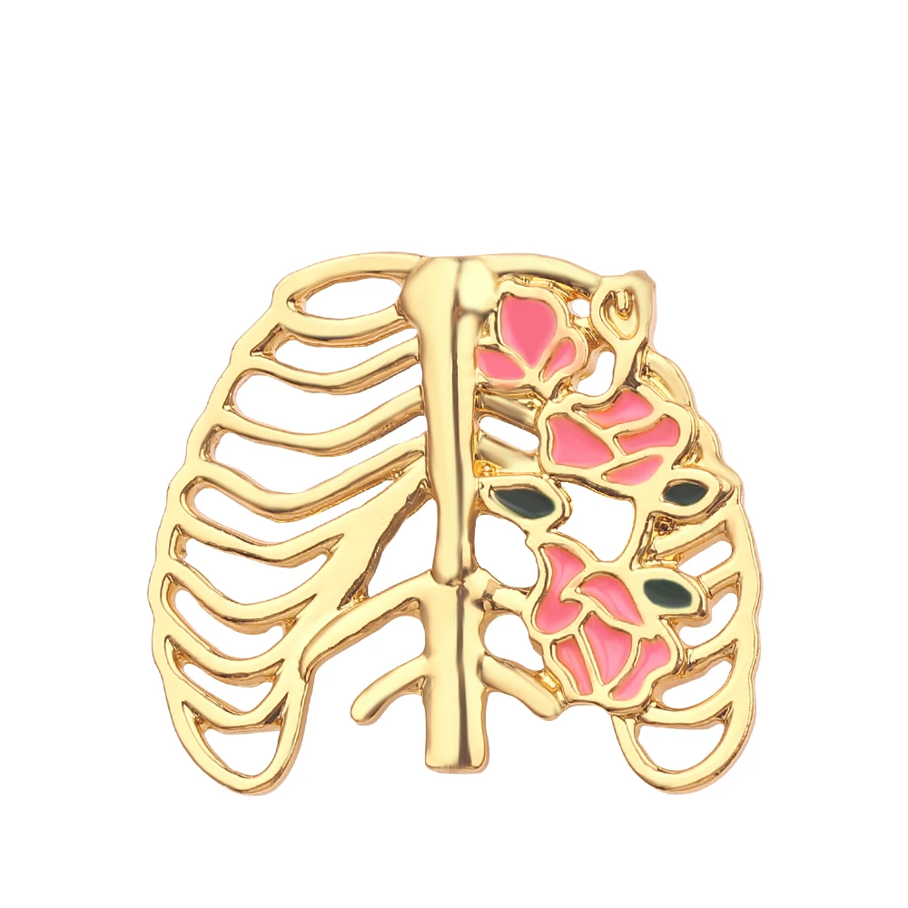 Human Medical Brooch Rib Viscera Enamel Lapel Pin for Jacket Backpack Accessories Souvenir  Gifts for Nurse Doctor