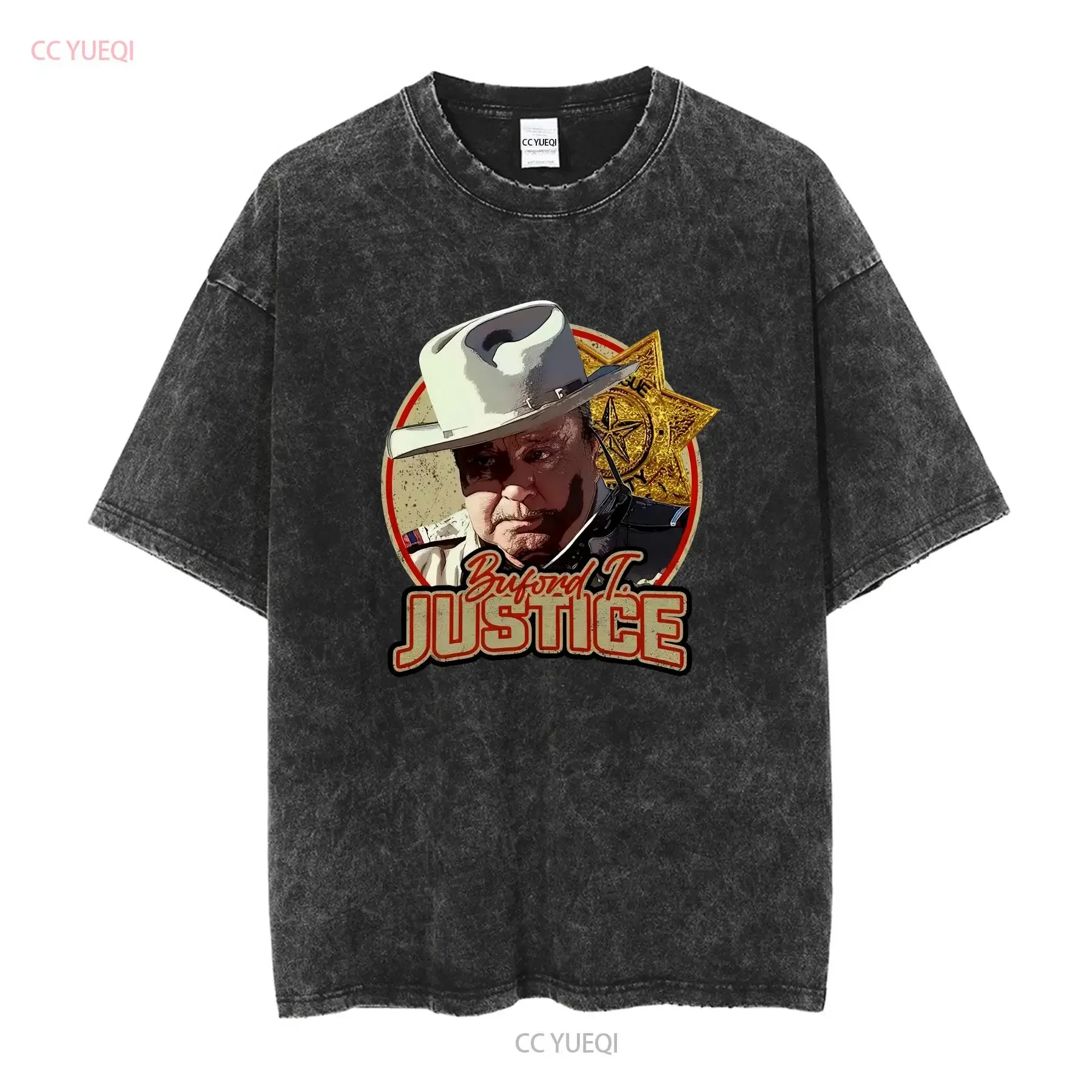 NWT Sheriff Buford T Justice Cool ArT Shirt long or short sleeves vintage Washed homme streetwear Unisex Casual Soft
