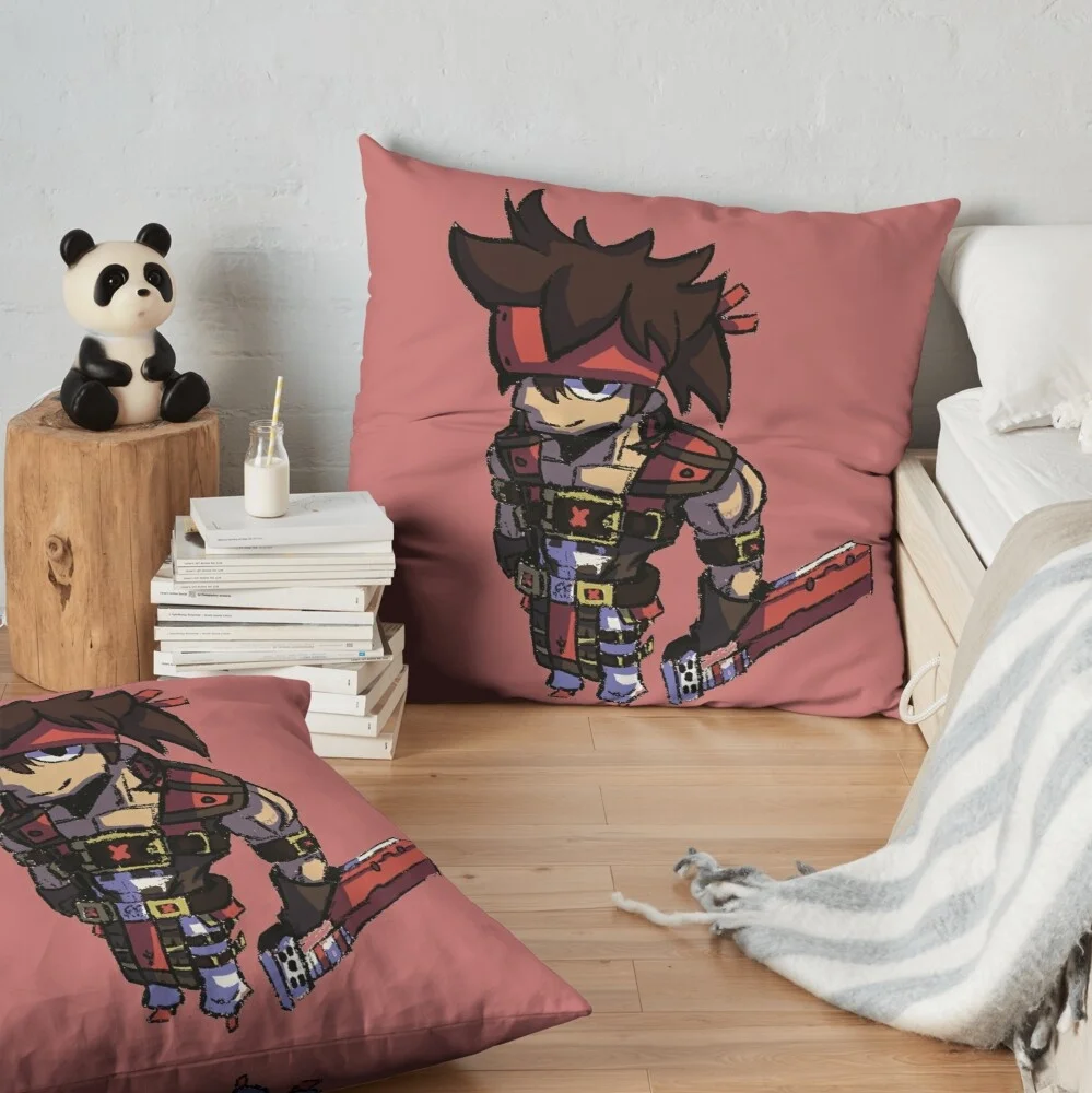 Guilty Gear Sol Badguy Merch Pillow Sofa Car Bed Sofa Pillow Case Bedroom Decoration Cushion Cover