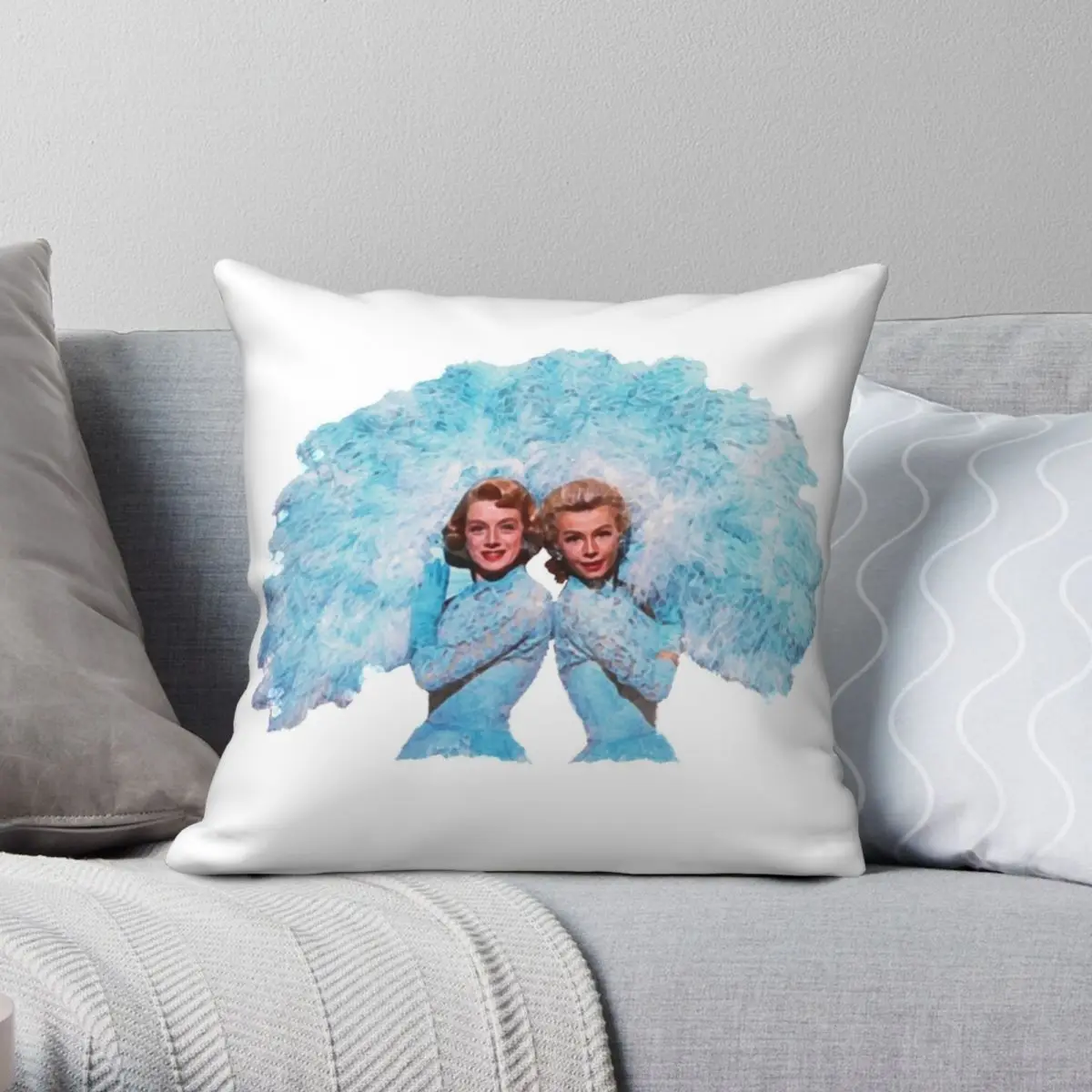 Rosemary Clooney Sisters Watercolor Pillowcase Polyester Linen Velvet Pattern Zip Decorative Pillow Case Car Cushion Case 45x45