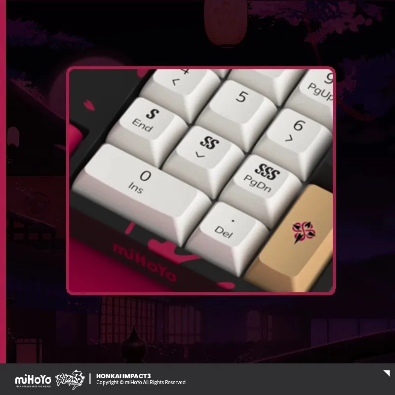 MiHoYo-teclado de maquinaria oficial Honkai Impact 3 Yae Sakura Yeyin y chengxia, retroiluminación de eje plateado CS, periféricos de moda