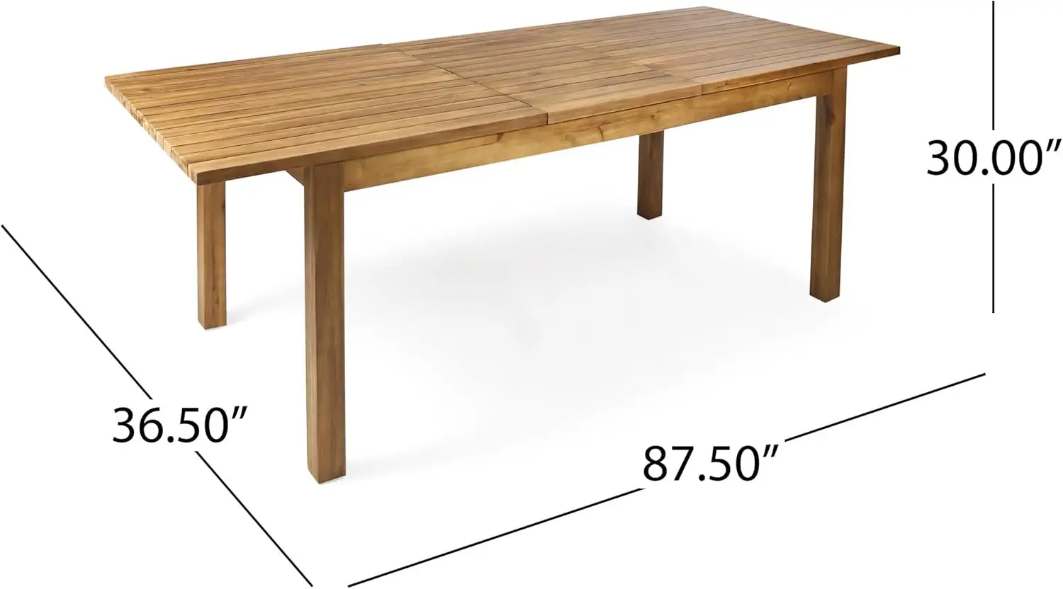 Juego de mimbre de 7 piezas para exterior, mesa de comedor extensible de madera de Acacia y cojines resistentes al agua