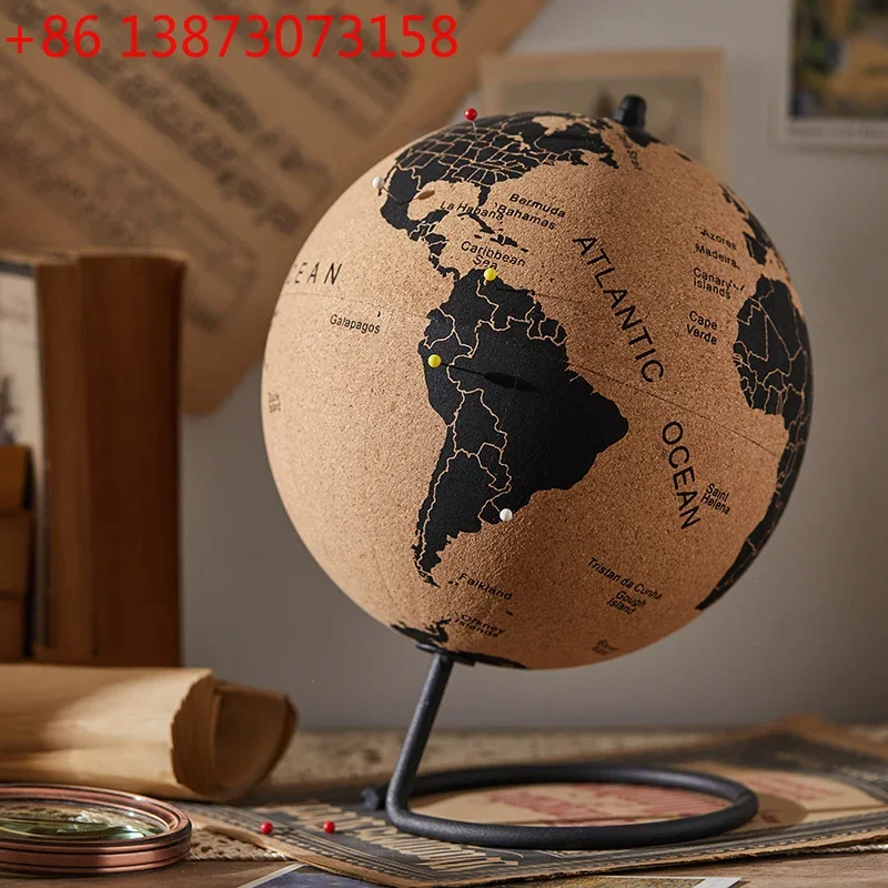 Creative Cork Entrance Hall Globe Simple European Style Desktop Ornaments Retro Luxury Art Living Room Decoration Crafts
