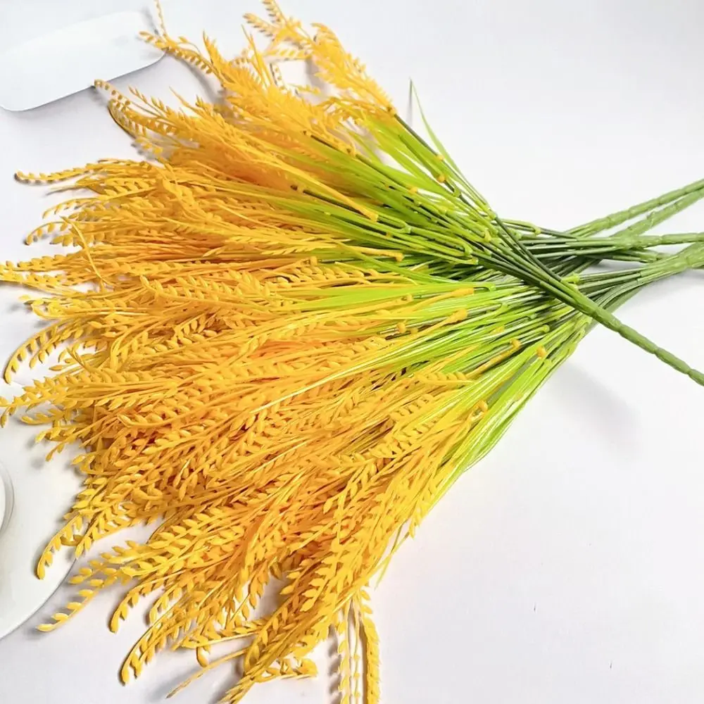 7 künstliche Weizenähren, goldene Blumendekoration, simulierte Reisaähren, simulierter Reisanbau im pastoralen Stil – Detail 9