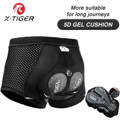 X-TIGER Men Cycling Underwear Shorts 5D Gel Pad Breathable Non-Slip Bike Shorts Bike Underpant MTB Road Bike Riding Shorts Boxer