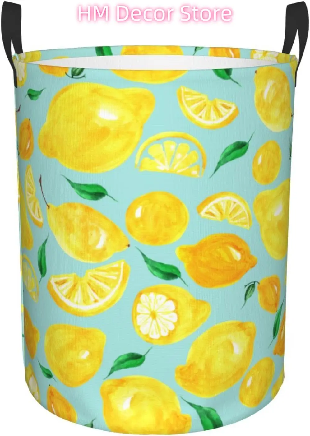 

Корзина для белья с акварельными ломтиками лимона, водонепроницаемая корзина-органайзер из ткани Оксфорд, складная корзина для одежды с ручкой, игрушка в подарок