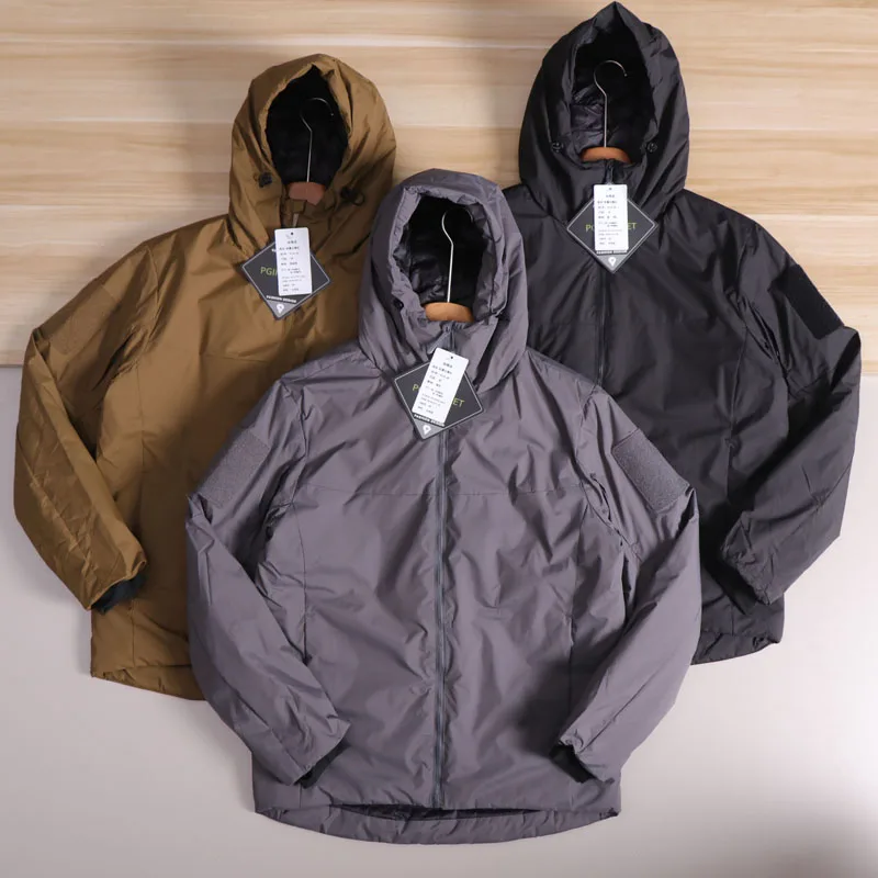 

Lightweight Efficient Thermal Retention Hooded Jaet Cotton Sportswear for Men Outdoor Activities Windproof Water Resistant