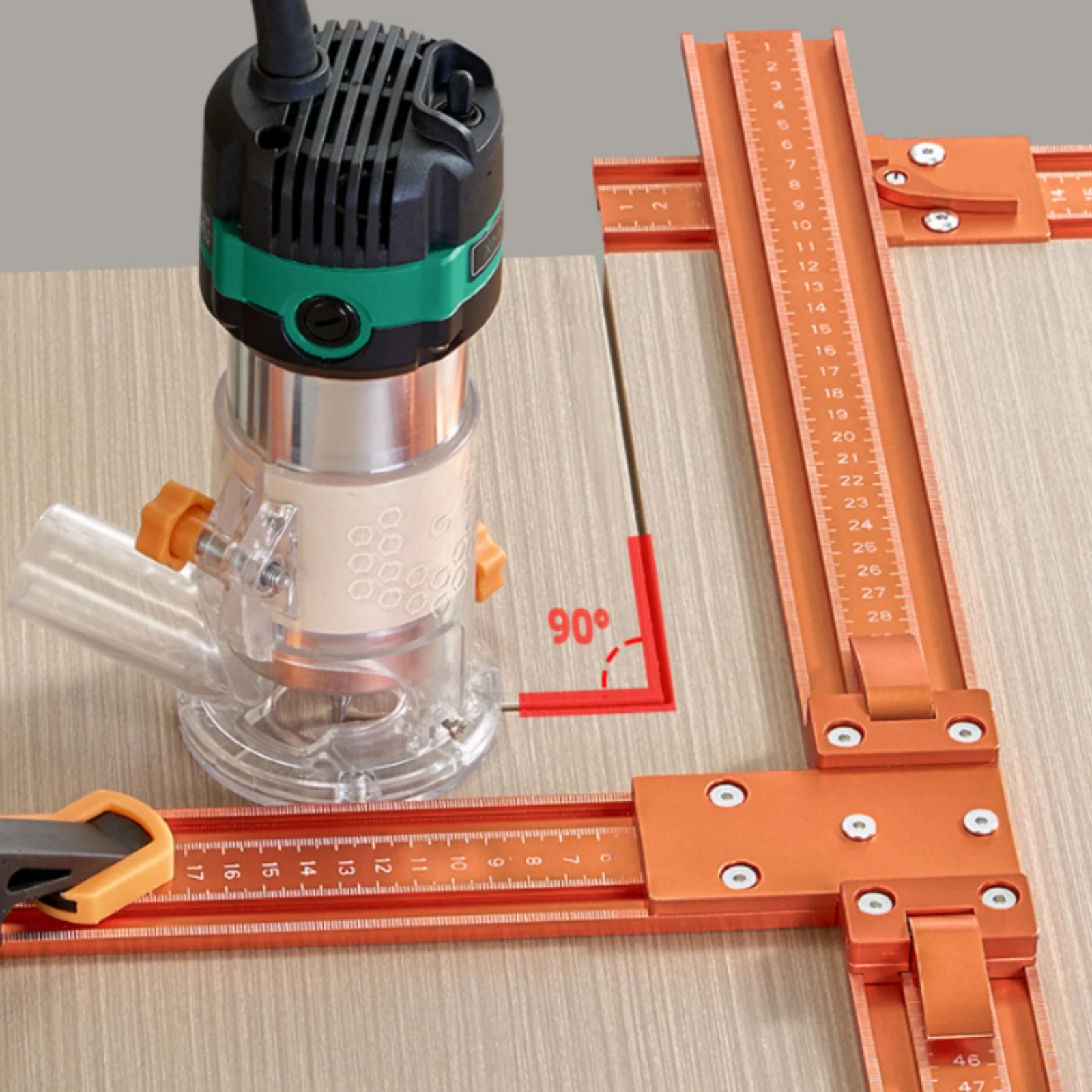 Cross-Shaped Woodworking Guide Ruler Multifunctional Adjustable Cross Guide with Storage Bag Measuring Tool Compact