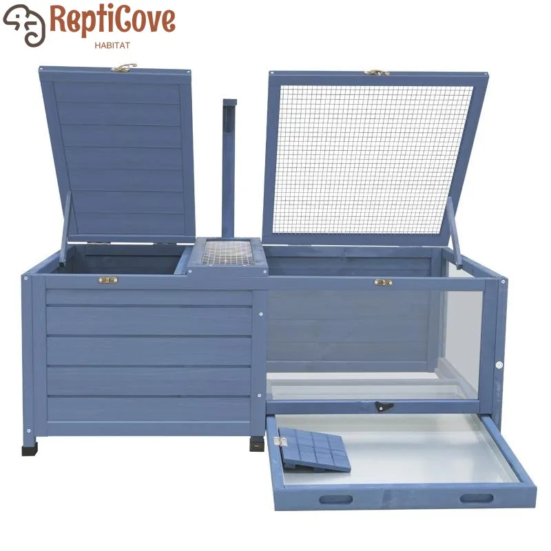 

Дом для черепах из цельного дерева, ящик для проживания рептилий в помещении и на открытом воздухе с подставкой для лампы, деревянный корпус для разведения черепахи для ящериц