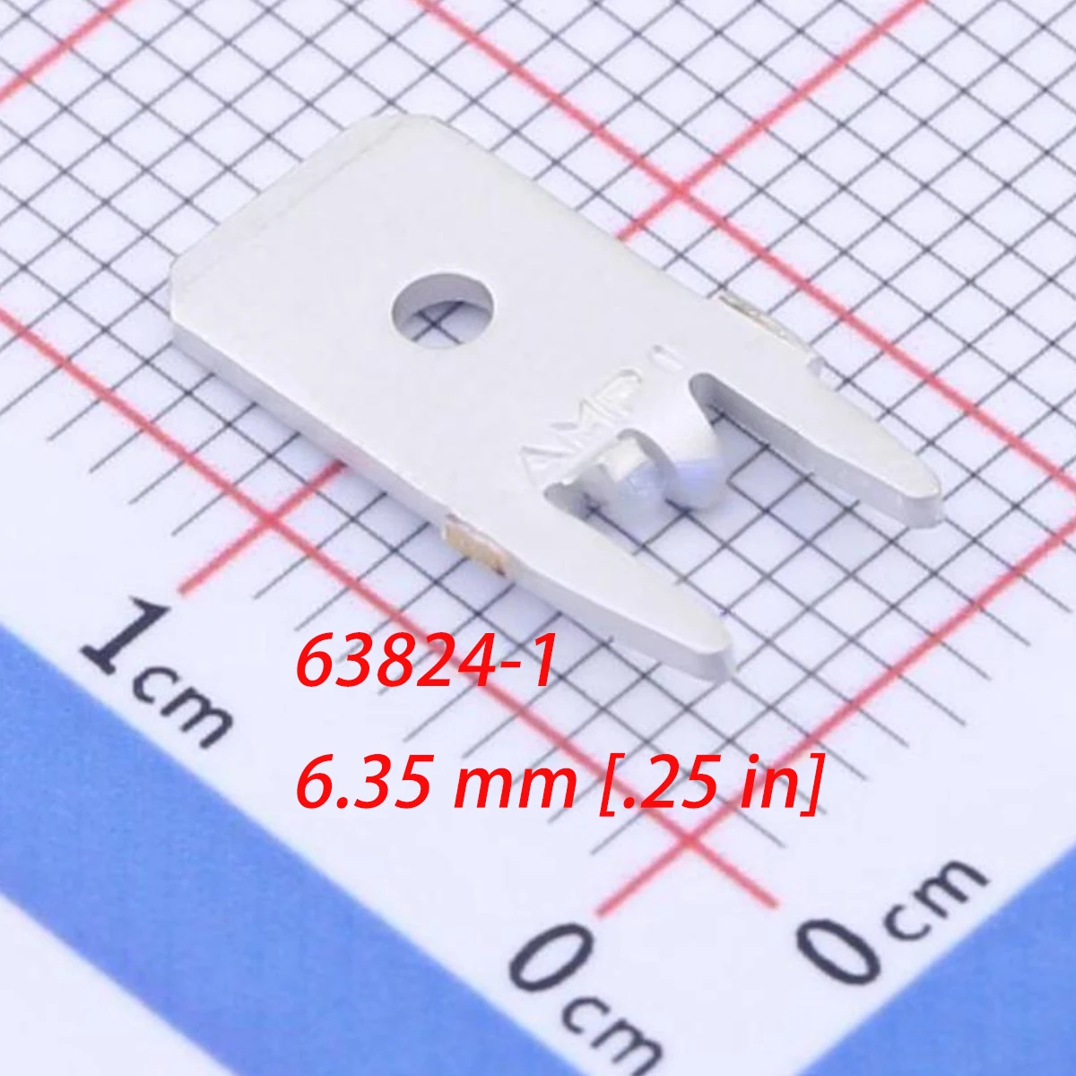 100PCS 63824-1 NEW Original 0.250 SOLDER PCB Terminals Tab Mating Tab Width .25 in [6.35 mm] with Positioning Quick Connector