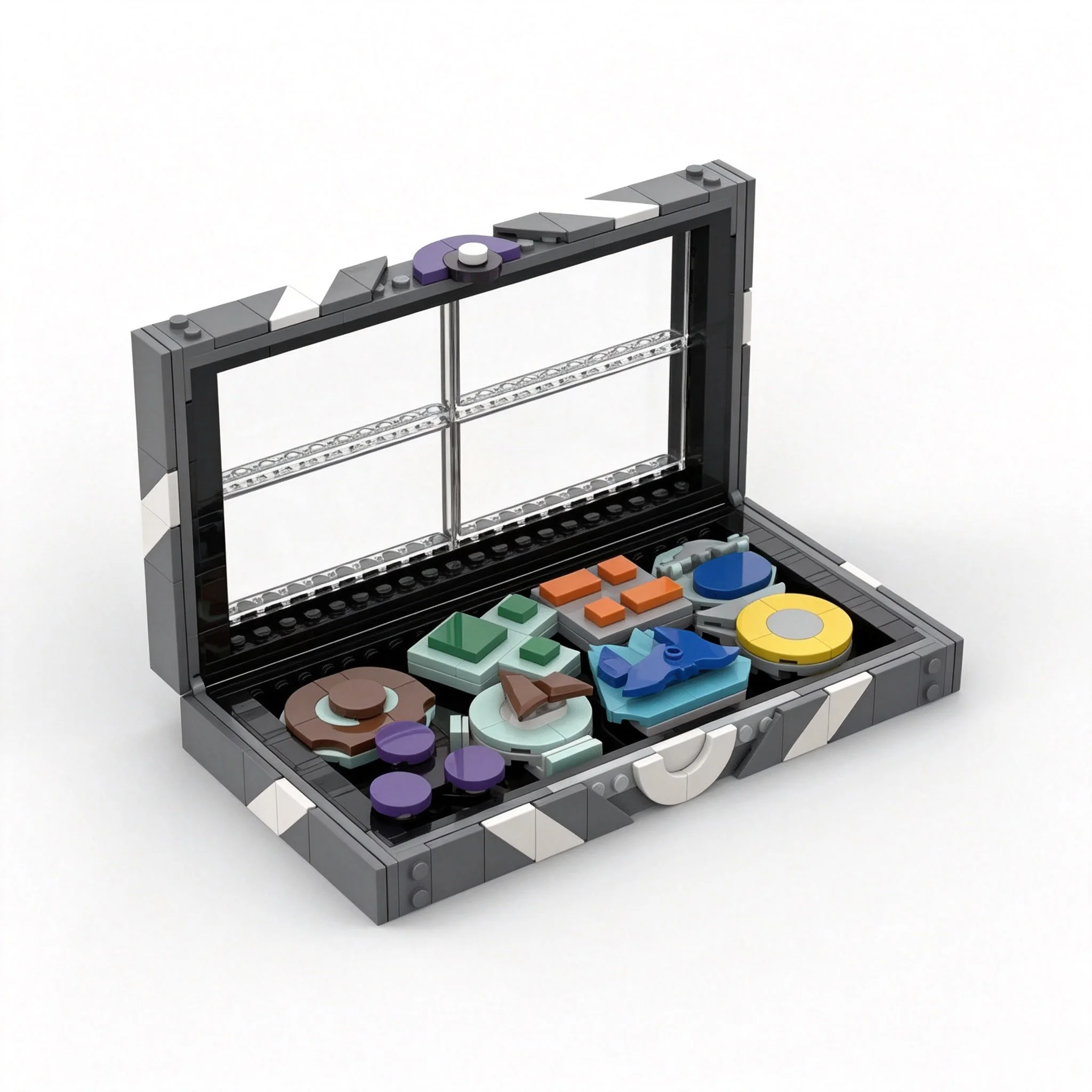 Red Yellow Gray Building Block Display Storage Box Clear Dustproof Showcase Creative DIY Assembly Toy Gift for Kids & Hobby Fans