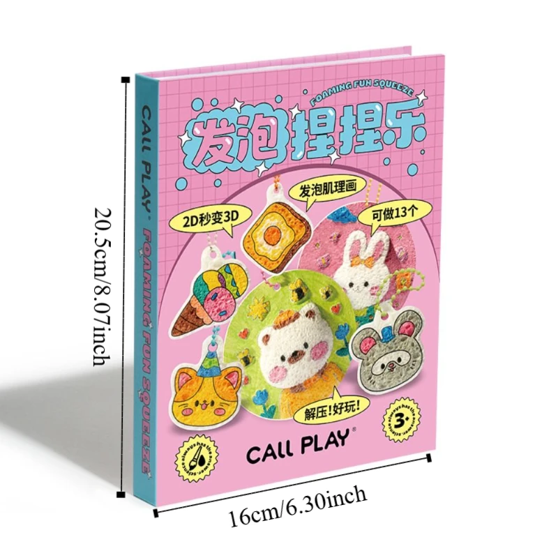 With Easel DIY Puffy Paint Kit Puffy Effect Colorful Pens Drawing Pens Kit Sponge Texture Creative Design Texture Painting Toy