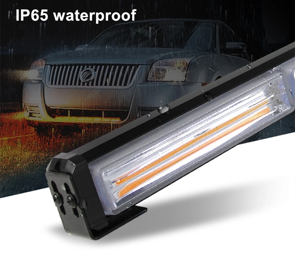 COB Amber Signal Light LED Traffic Adviser Car Emergency Strobe Lights Bar Yellow Red Blue Vehicle Flash Beacon 12V 24V
