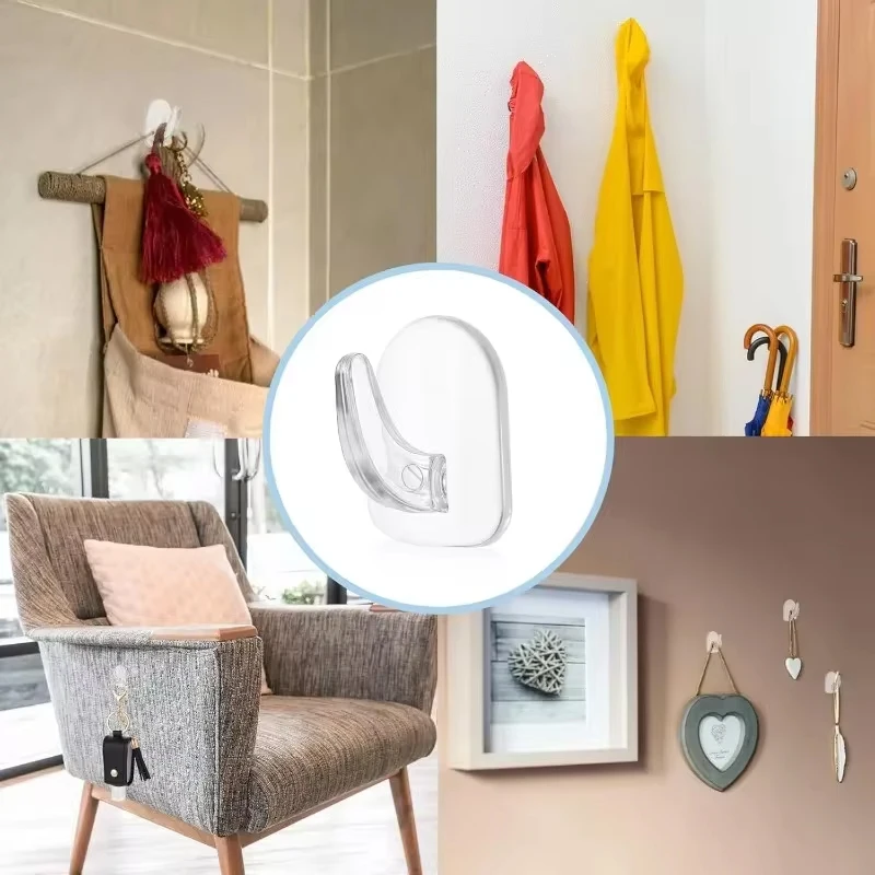 Transparent Mini Small Hooks Household Load-bearing Adhesive Hooks Without Punching Kitchen Waterproof Hook Multifunctional Hook