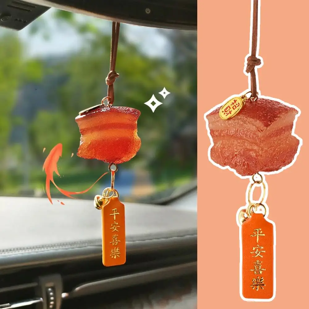 

Realistic Roasted Chicken Resin Car Hanging Ornament, Funny Imitation Food Rearview Mirror Pendant, Quirky Car Interior Decor