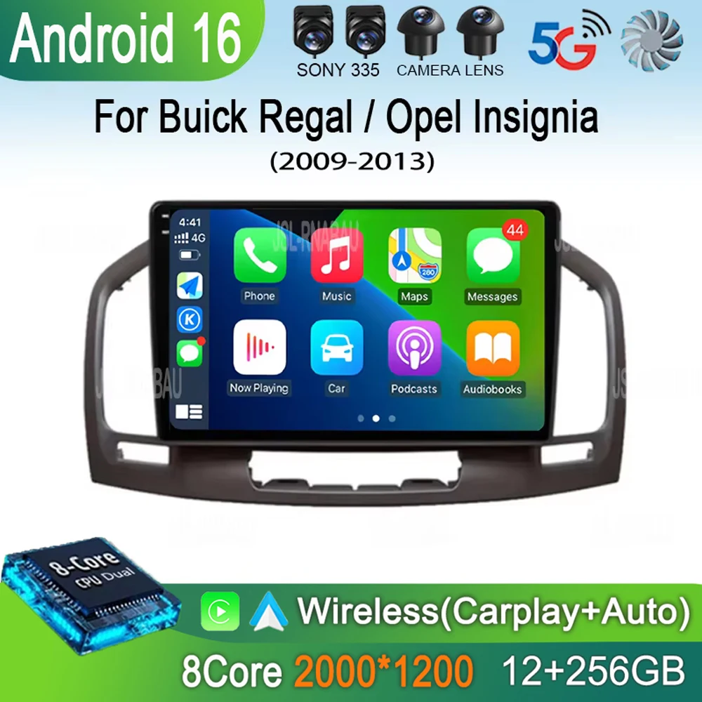 Android 16 Carplay Car Radio For Buick Regal Opel Insignia 2009 2010 2011 2012 2013 WIFI+4G Multimidia Player GPS Navi Stereo BT - view 2