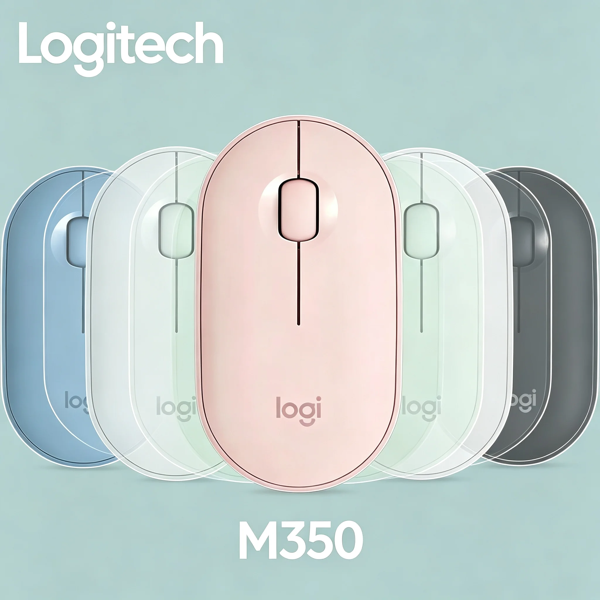 Logitech Pebble M350 Bluetooth Wireless Mouse Slim Portable Silent Click Mice For Student & Worker
