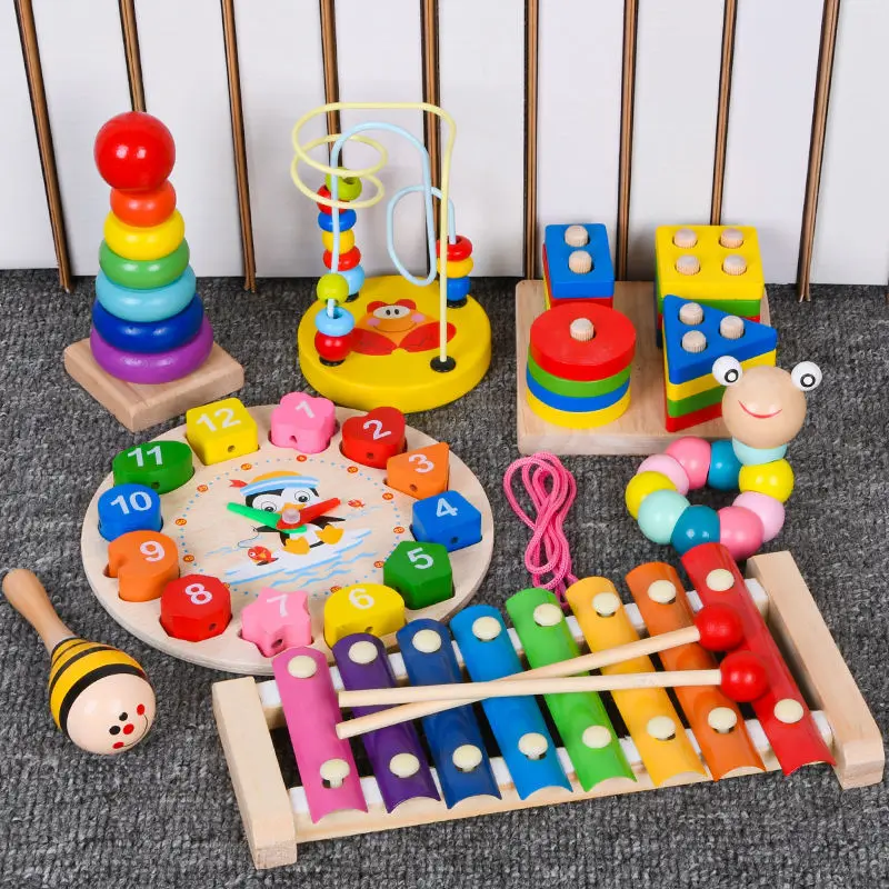 Montessori Educational Wooden Toys For Kids Wood Sorter Puzzles Plastic Eggs Game Baby Montessori Toys For Children 1 2 3 Years