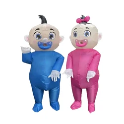 Cute Baby Pacifier Boy and Girl Inflatable Mascot Costume Cartoon Cosplay Fancy Dress Doll Clothe for Halloween Party Wedding Pr