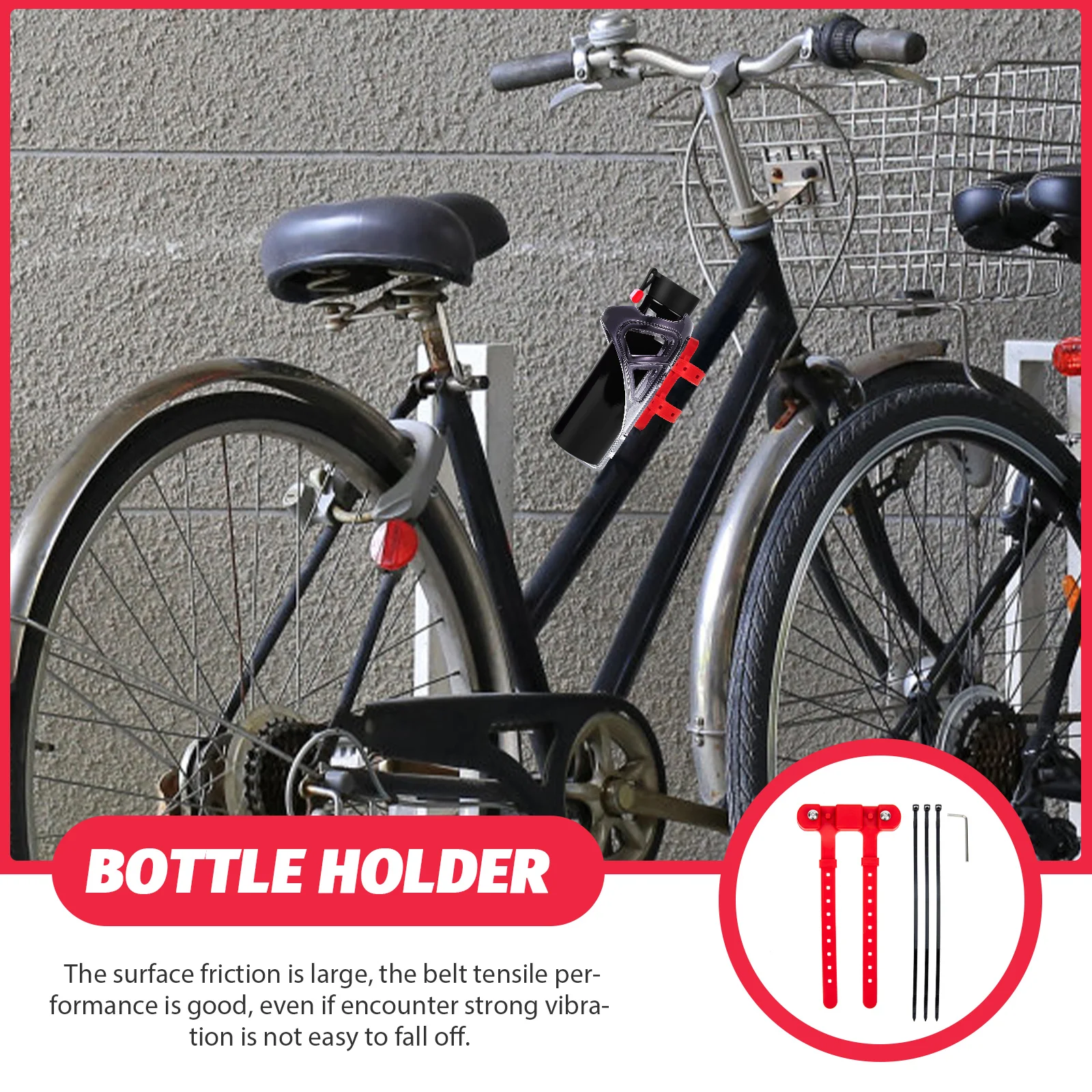 

Bottle Rack Holder Strap Water Mount Bike Cage Adapter Attachment for Nonporous Cycling Holders Red Child