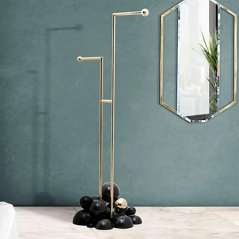

Stainless steel towel rack non-punching bathroom rack household floor drying rack