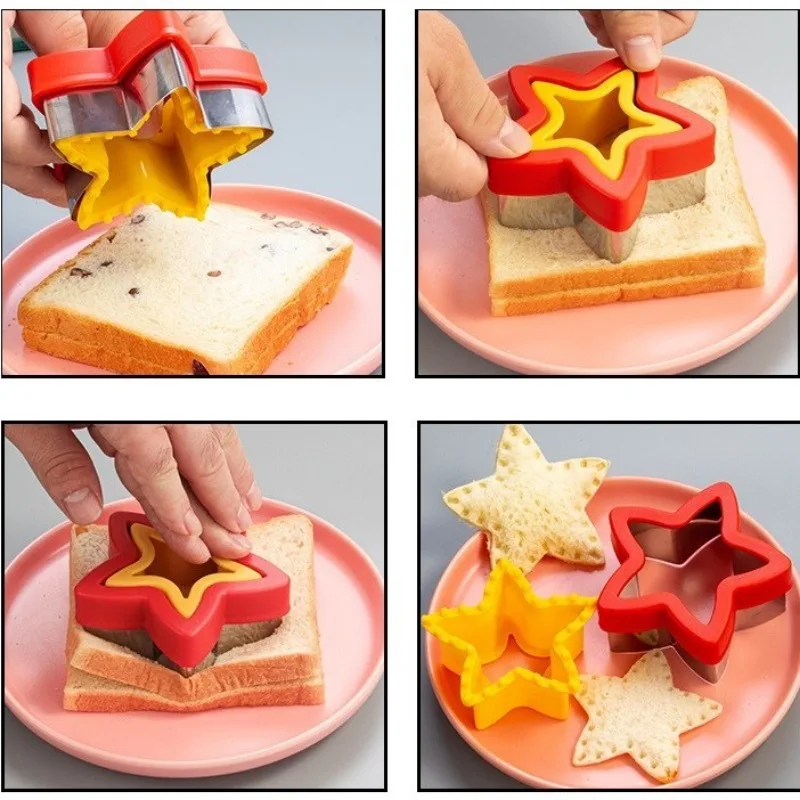Sandwich and Cookie Cutter Set for Kids Fun Shape Bread Crust Removers Heart Dinosaur Star and More for Snacks and Baking Tools