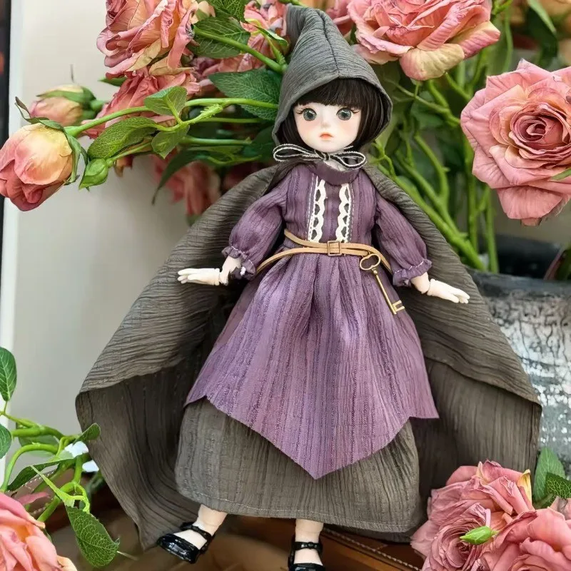 30cm 1/6 Vinyl Chubby Doll Dress-up Lolita Doll's Clothes Cute Set DIY Girl's Birthday Gift Toy（Including Glasses）