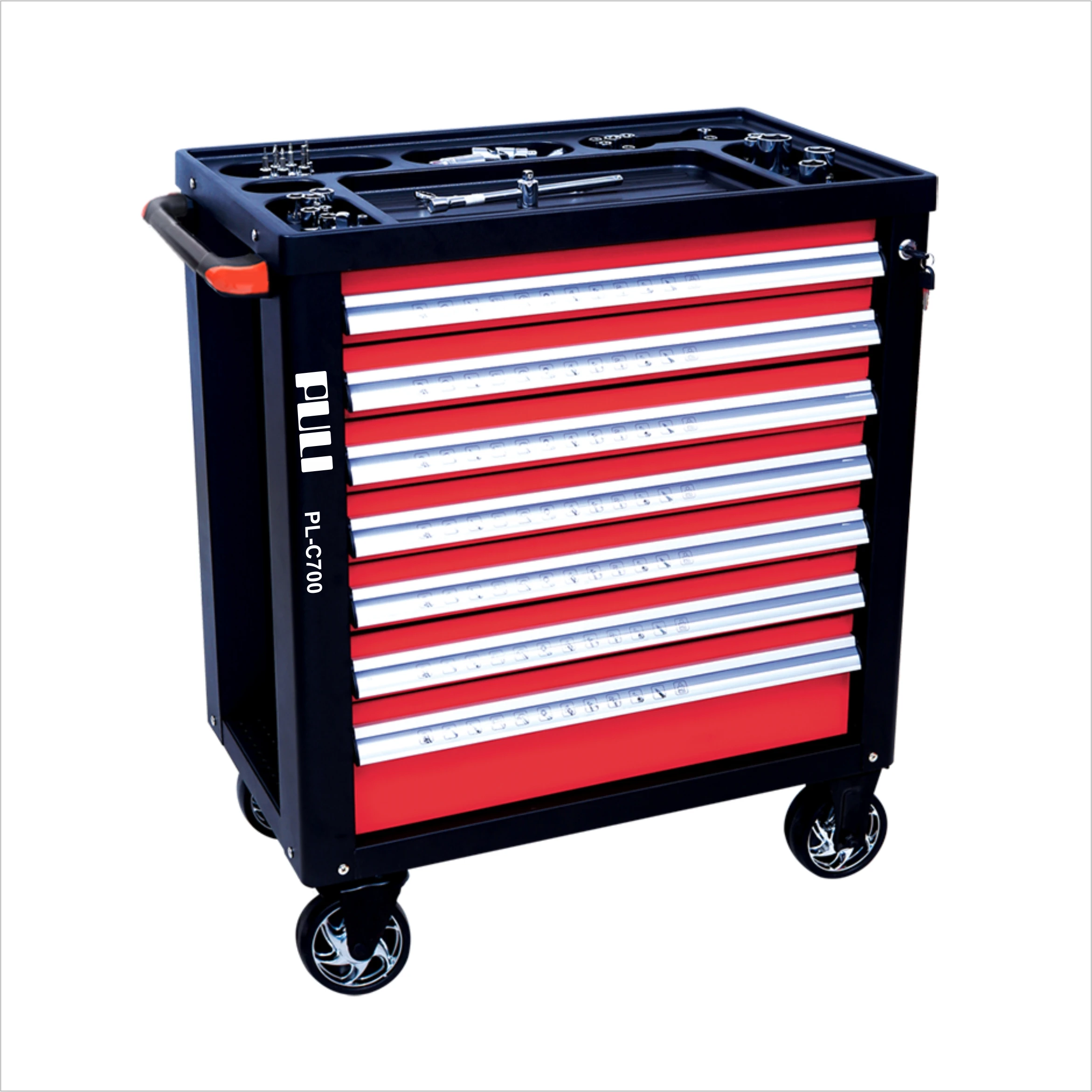 Workshop Professional Heavy Duty Mechanical Storage Garage Metal 7 Drawer Steel Roller Tool Cabinet With Hang Tool Set