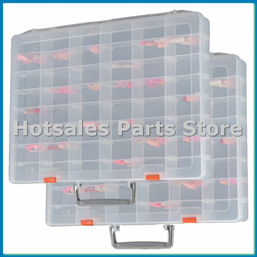 

2 упаковки, большие 48 сеток, прозрачные пластиковые коробки-органайзеры с регулируемыми перегородками, органайзеры для хранения ювелирных изделий-A57M