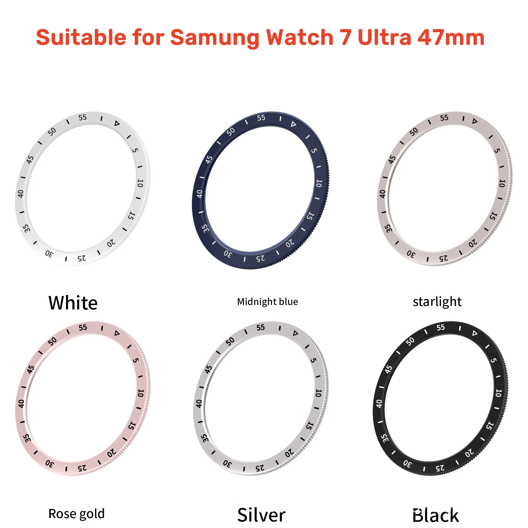 ​​Plastic Bezel Ring for Samsung Galaxy Watch 7 Ultra 47mm PC Scale Rotation Circle New Product For Galaxy Watch Ultra Bezel Rin