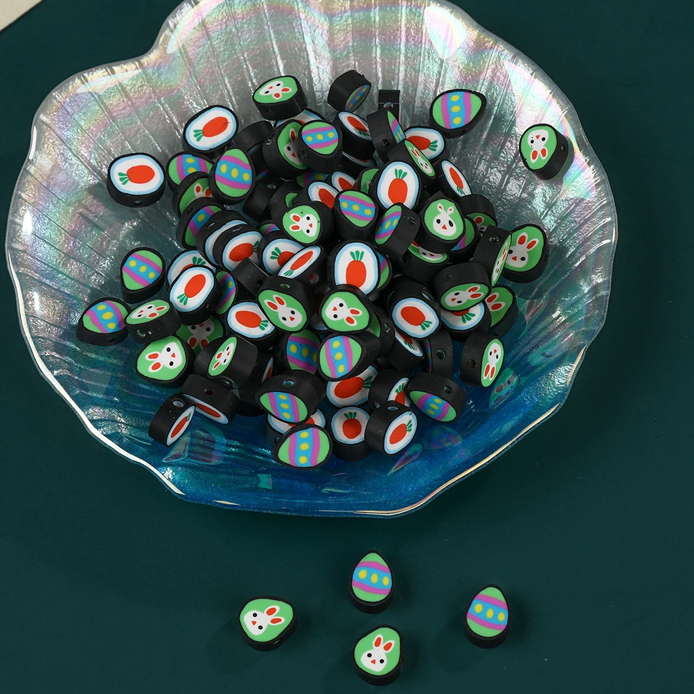 100 قطعة أرنب عيد الفصح الجزرة الخرز DIY بوليمر كلاي السحر اليدوية صنع المجوهرات الاكسسوارات خفيفة الوزن خزر عازل #3