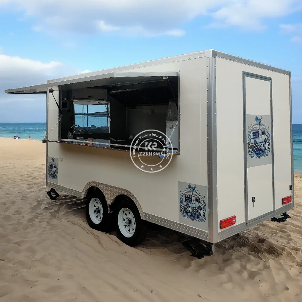 

Custom Food Trailer Ice Cream Cart Catering Truck Street Pizza Snack Cart Mobile Food Truck With Full Kitchen Equipment