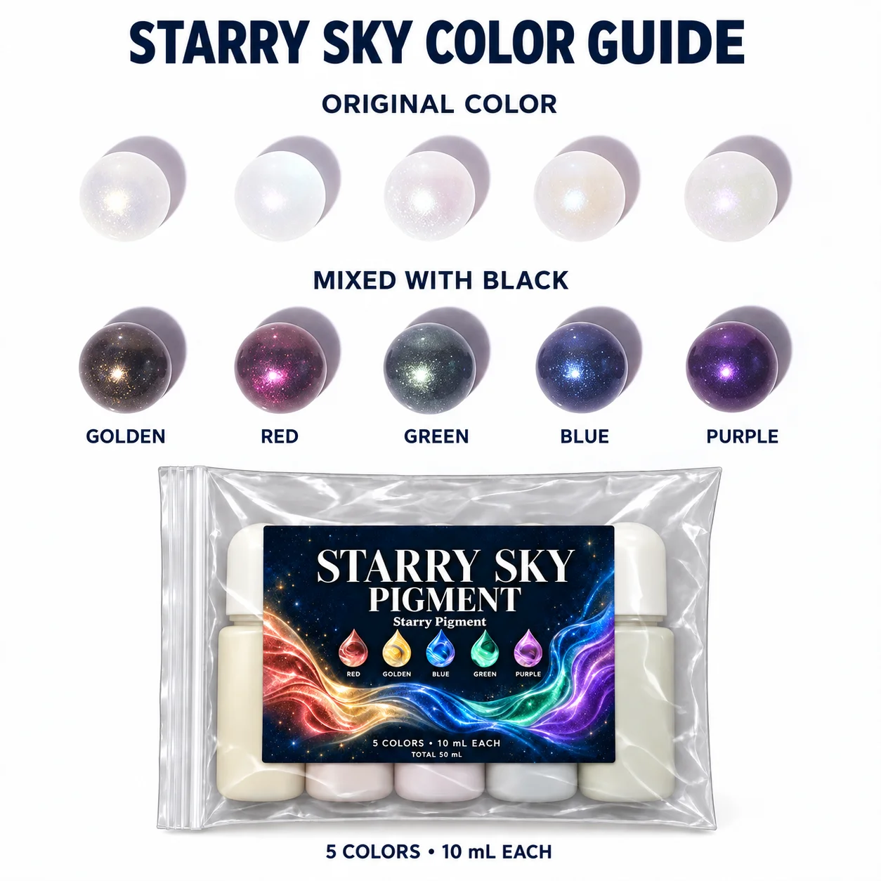 5pcs Starry Sky Pigment Set for Epoxy Resin | Starry Sky Dye for Jewelry Making, DIY Crafts & Resin Art Projects