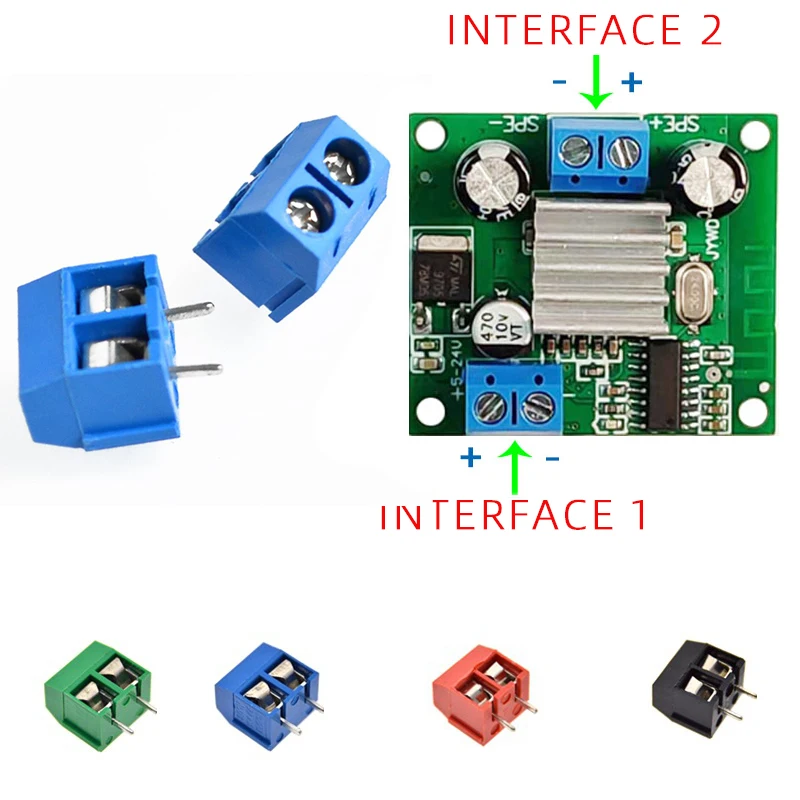 10PCS PCB Terminal Block Connector Pitch 5.0mm KF301 Straight Pin 2P Screw PCB Terminal Blocks Connector Assortment Kit
