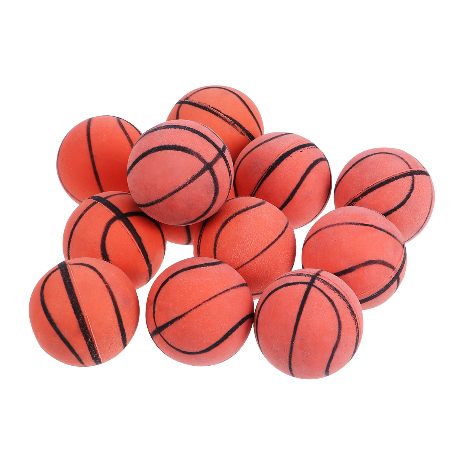 

12pcs Elastic Rubber Basketball Bounce Ball For Kids Colorful Children'S Creative Play Parent-Child Activity Brain