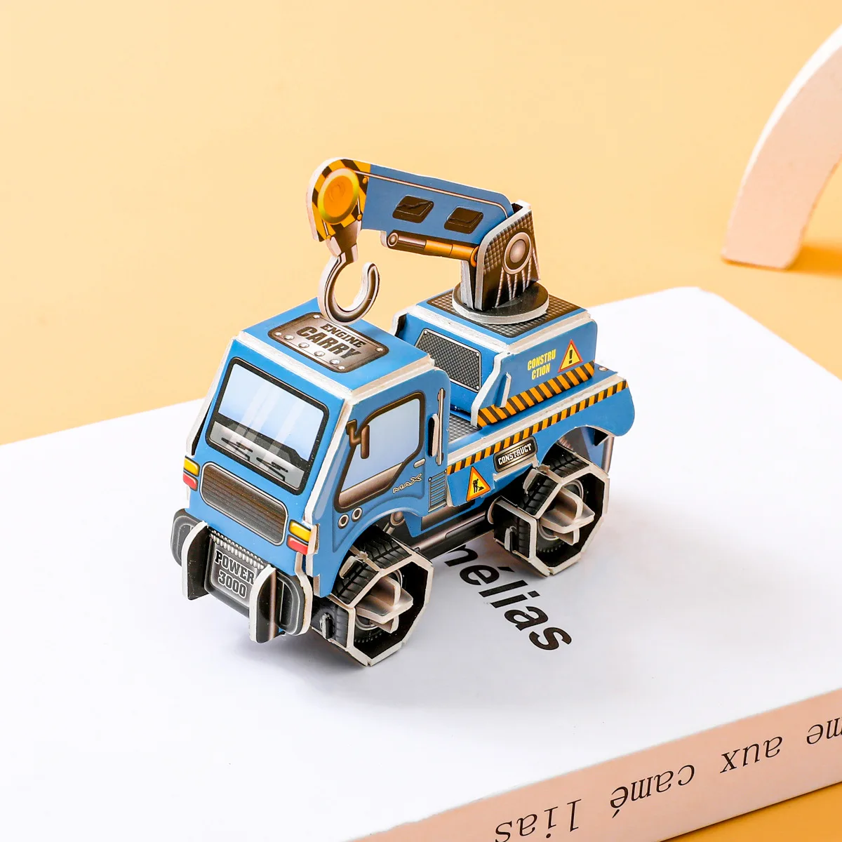 3D dessin animé ingénierie véhicule carton Puzzle pelle camion grue papier modèle pour enfants à la main bricolage jouet garçon cadeau P571
