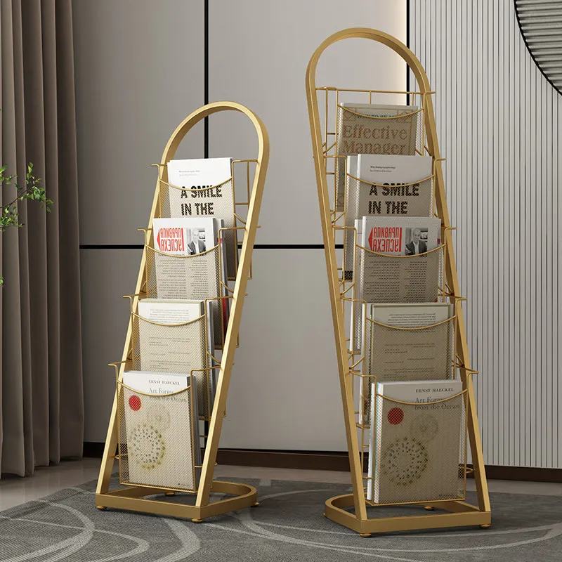 Magazine rack, promotional material rack, single-page display shelf, book and newspaper shelf, book and magazine storage, floor-