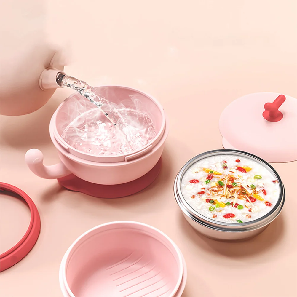 

1Pcs Stainless Steel Baby Feeding Bowl Detachable Suction Bowl Thermal Insulation Portable Kids Suction Bowls Children Tableware