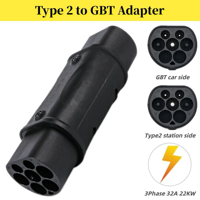 

3Phase 32A 22KW Type2 To GBT EV Adapter IEC 62196 Type 2 Socket to GB/T Plug Electric Vehicle Charger ，for EVSE Car Chargers