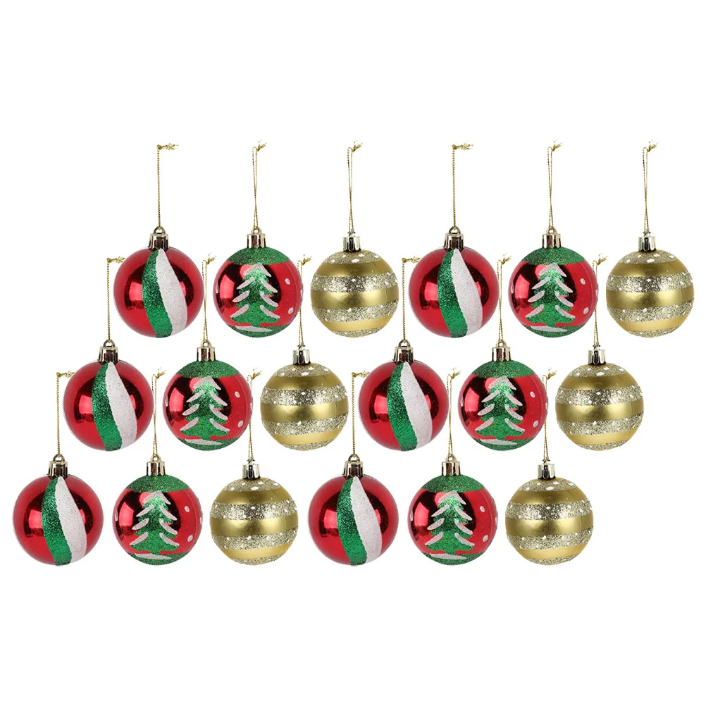 

18Pcs Christmas Tree Hanging Balls Pendant Classic Xmas Ball Ornaments Decorative Holiday Tree Hanging Decorations Xmas Supplies