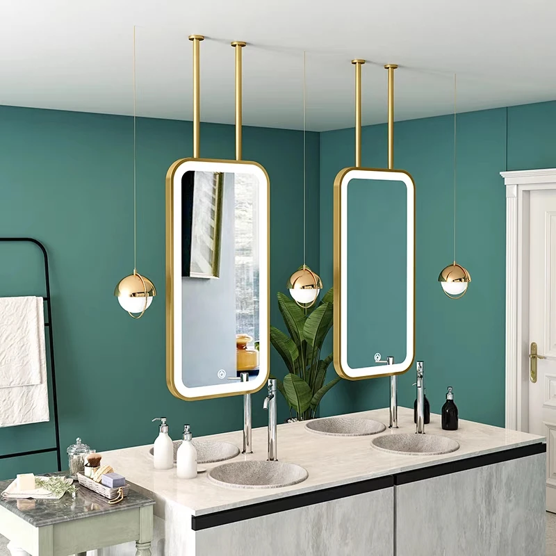 Ceiling with lamp, boom mirror, rectangular , bathroom , bathroom mirror, boom , luminous mirror.